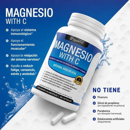 Magnesio With C 90cap Función Muscular