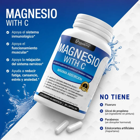 Magnesio With C 90cap Función Muscular