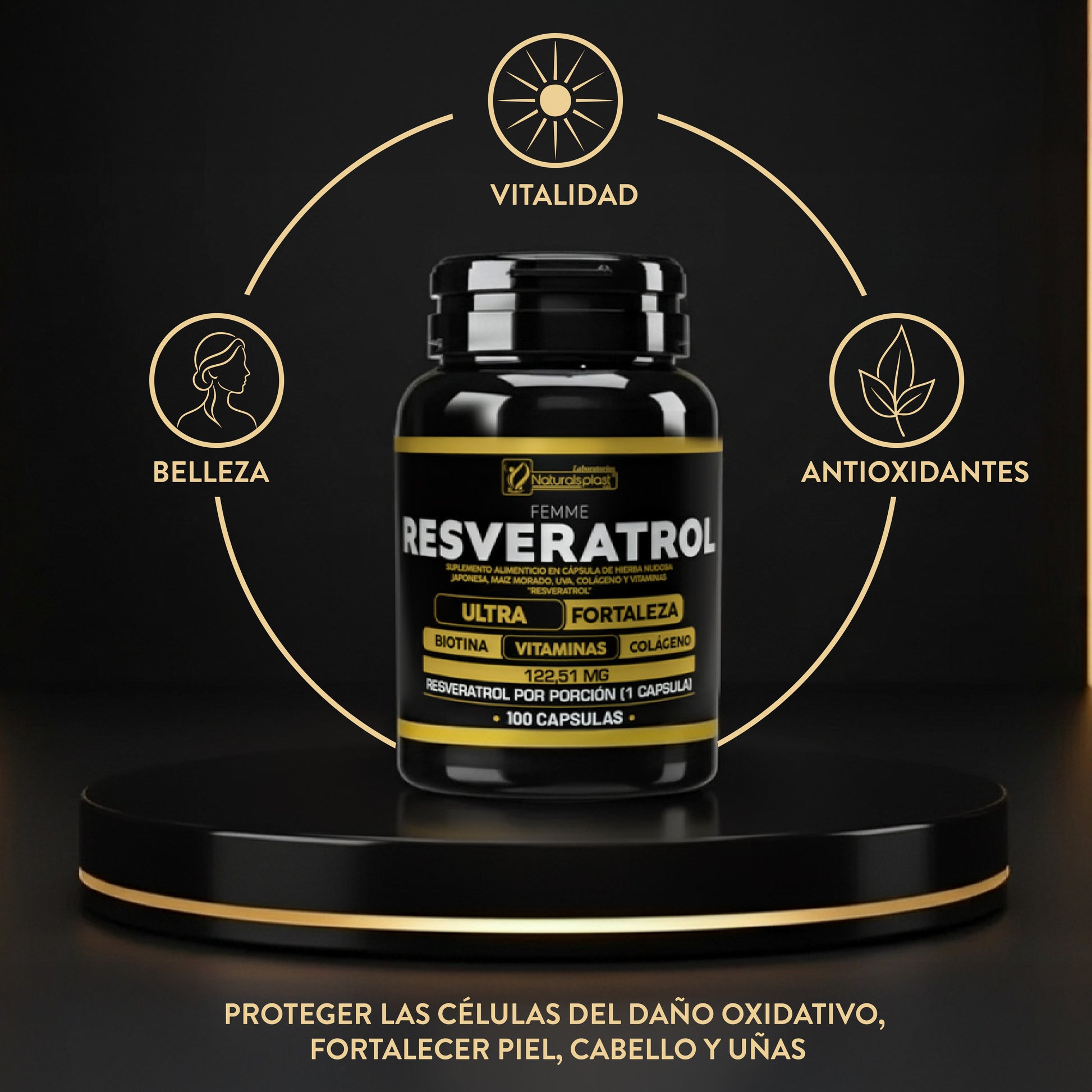 Resveratrol Negro 100cap Cuidado Piel JOGANA