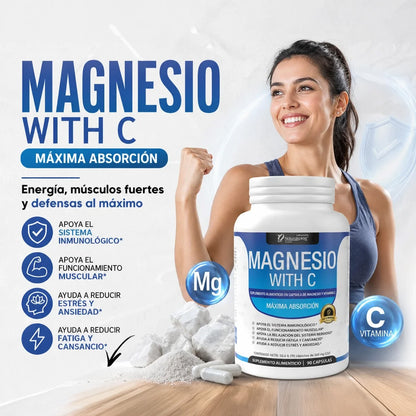 Magnesio With C 90cap Función Muscular