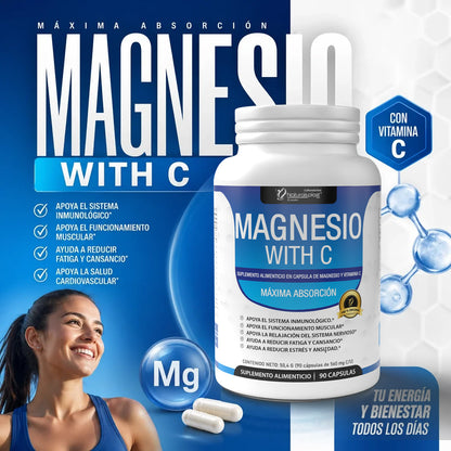 Magnesio With C 90cap Función Muscular