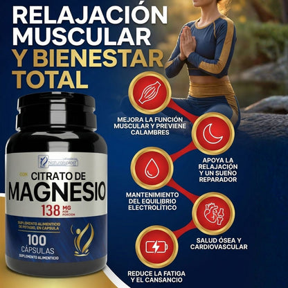 Citrato De Magnesio - 100 Capsulas