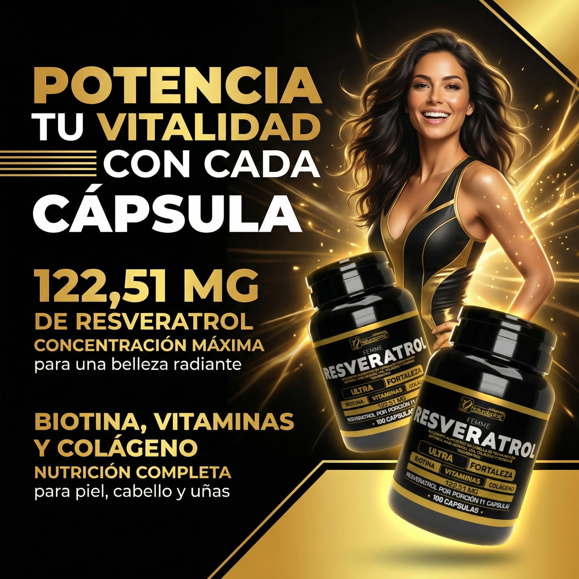 Resveratrol Negro 100cap Cuidado Piel JOGANA